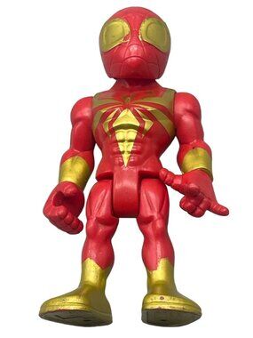 Playskool Marvel Super Hero Adventures iron spider man figure red & gold READ